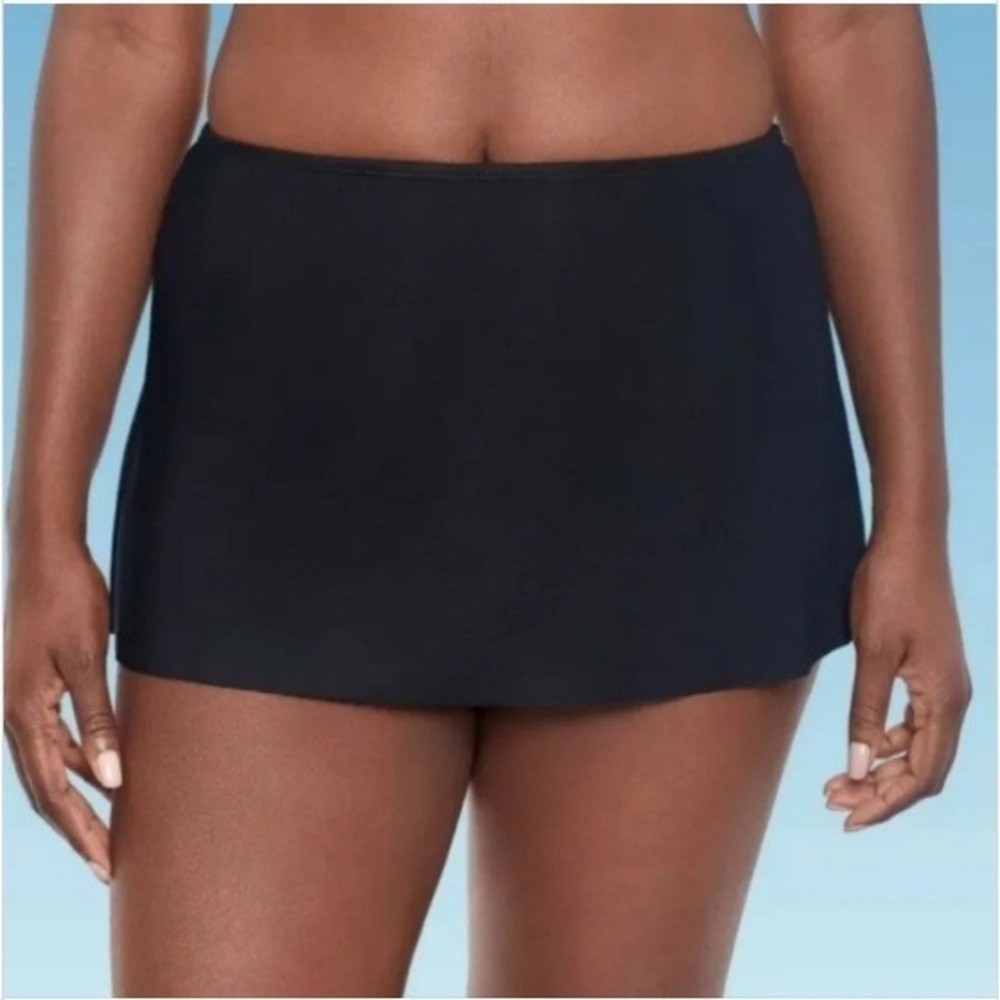 Dreamsuit by‎ Miracle Brands Womens Black Swim Skirt with Built-in Brief Size 16